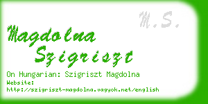 magdolna szigriszt business card